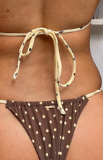 Fitzroy Brown Polka Dot Tie Bikini Bottoms