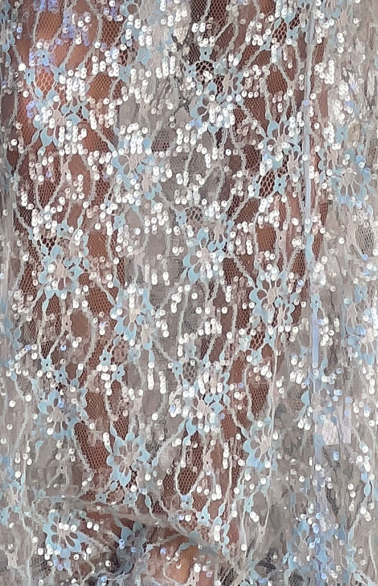 Sabella Blue Lace Sequin Maxi Skirt - PRE ORDER